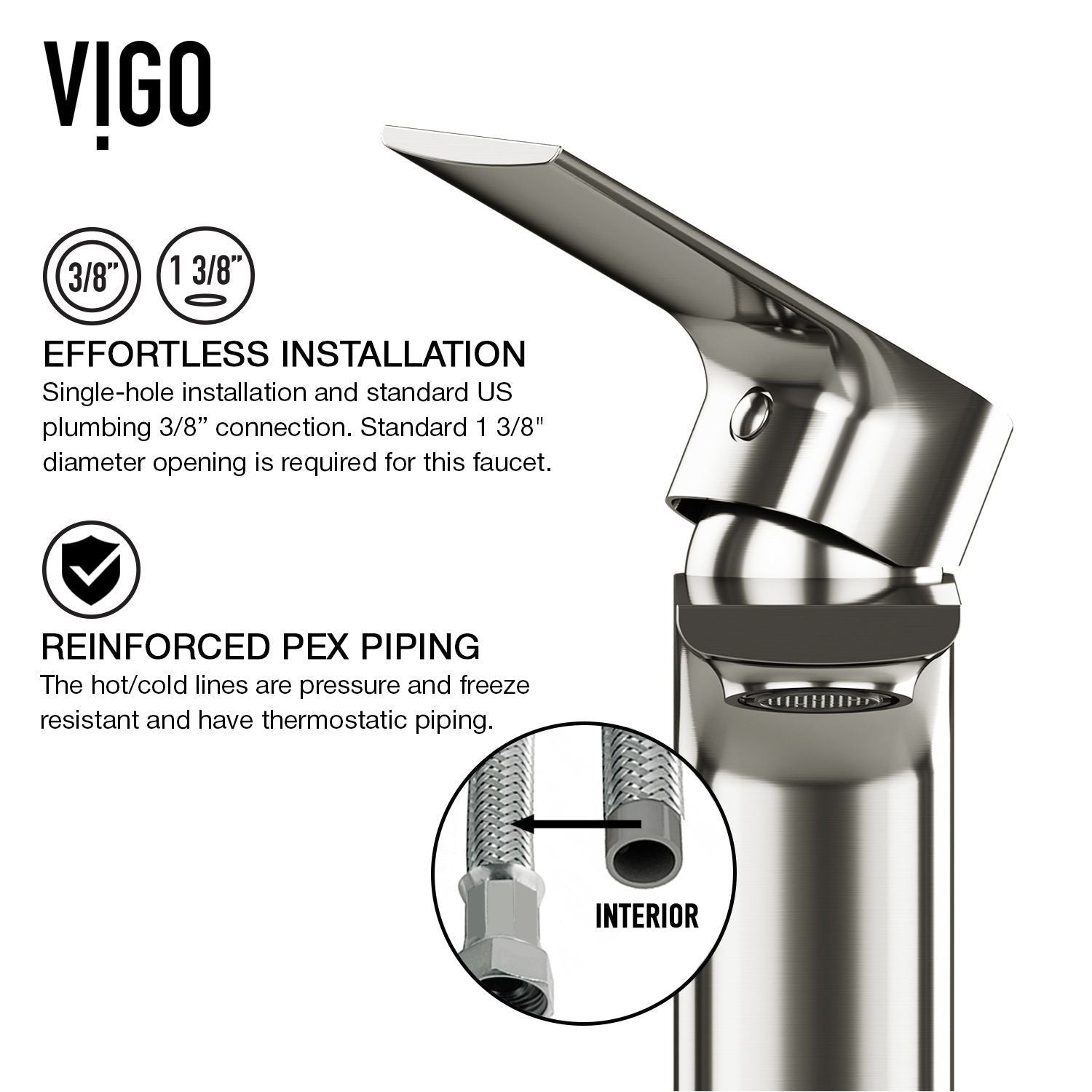 Norfolk Single Handle Vessel Bathroom Sink Faucet, WaterSense Certified, Brushed Nickel F5C4 - product image 5