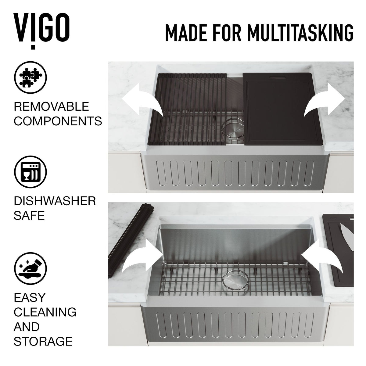 Oxford Single Farmhouse Kitchen Sink, 36-in x 21-in J1X2 - product image 6