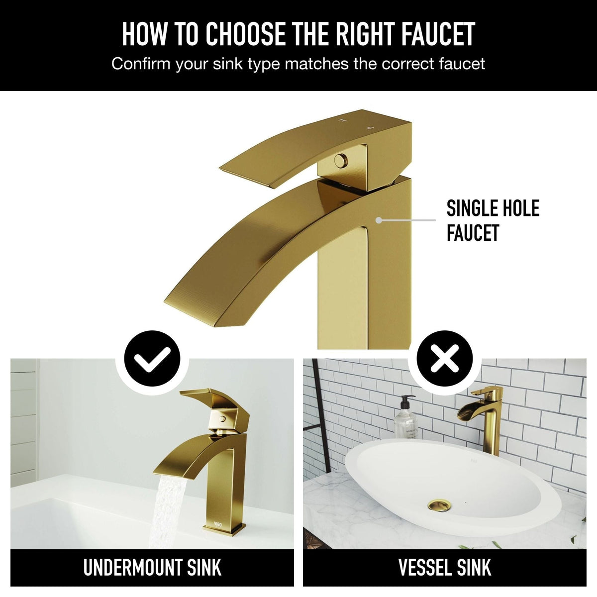 Satro Single Handle Single Hole Bathroom Sink Faucet, WaterSense Certified, Matte Gold D0F7 - product image 6