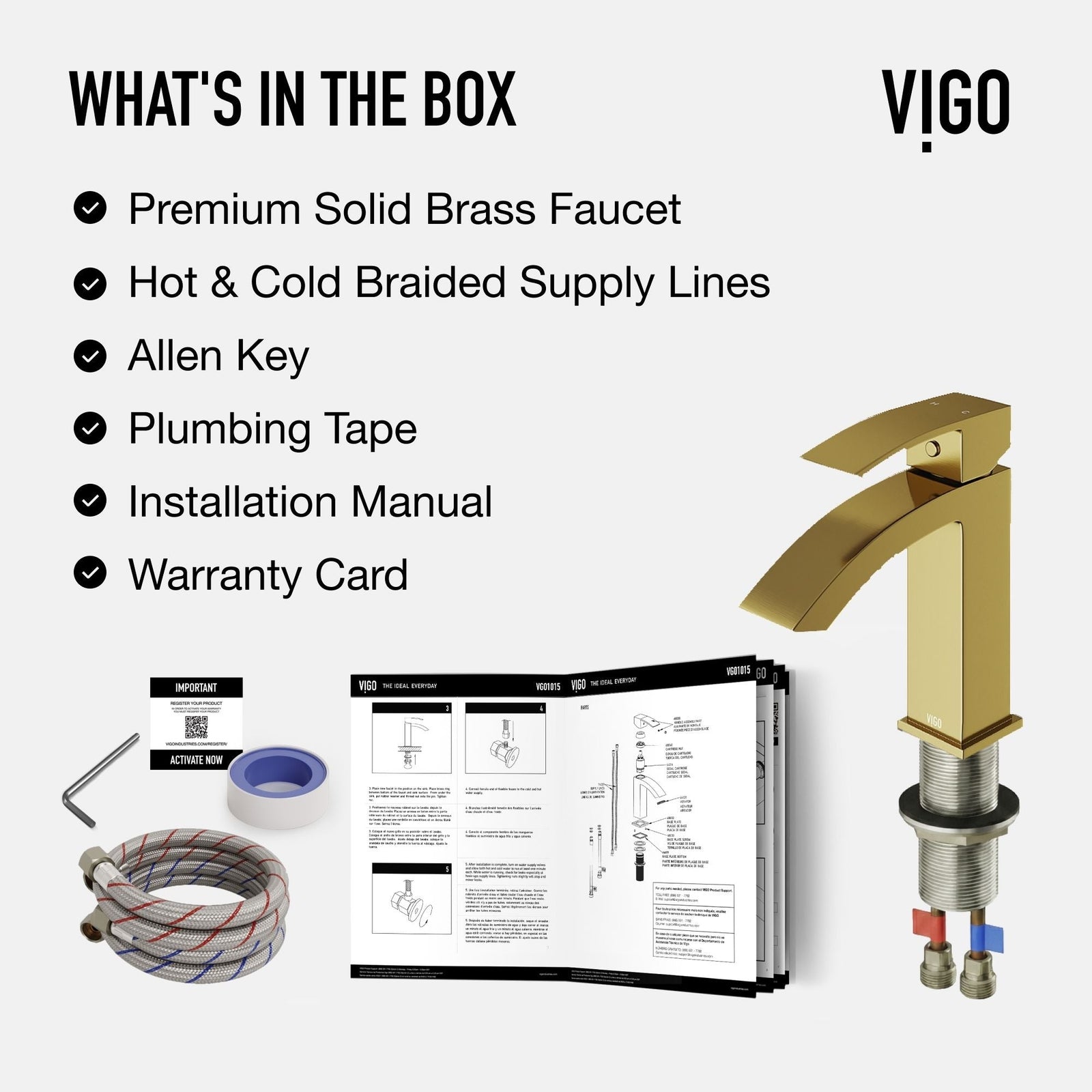 Satro Single Handle Single Hole Bathroom Sink Faucet, WaterSense Certified, Matte Gold D0F7 - product image 8