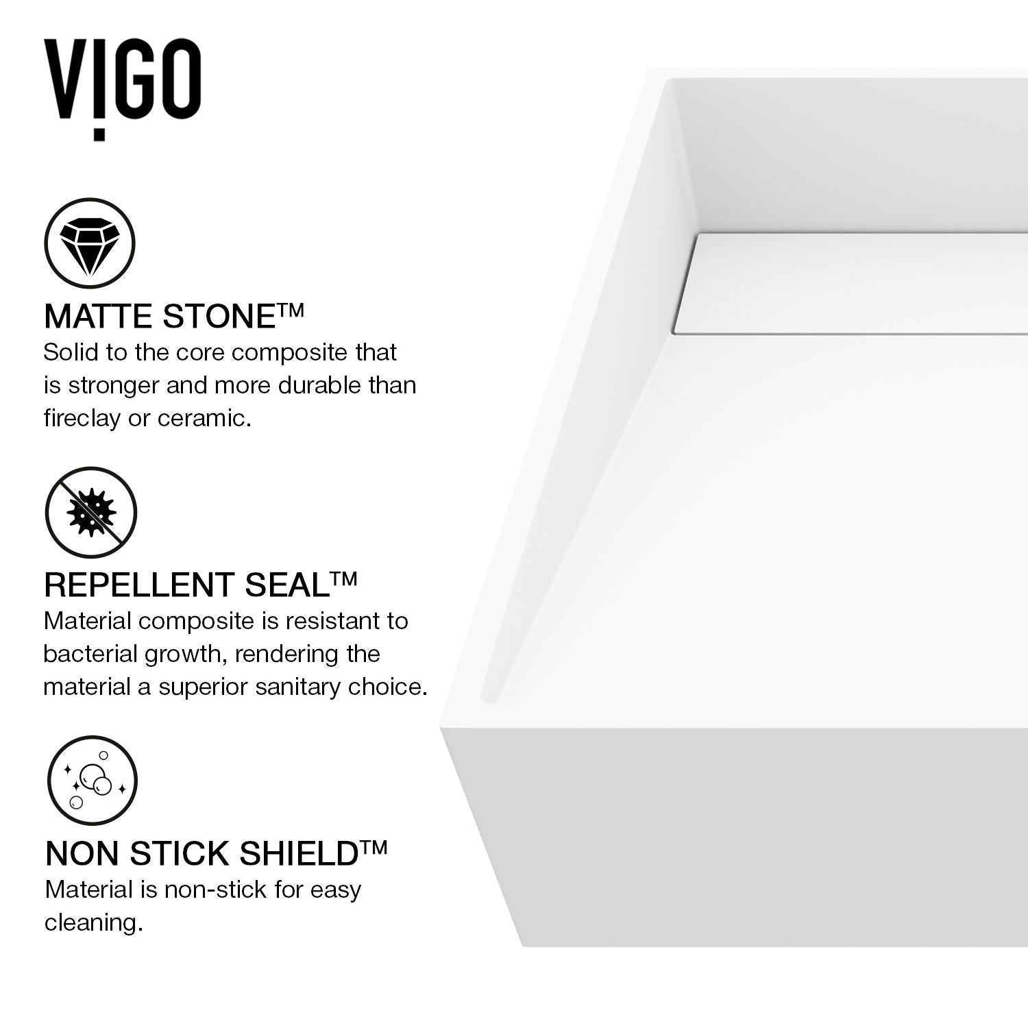 Starr Modern MatteStone 15x15-in Deep White Bathroom Sink/Basin with Square Vessel W8B7 - product image 5