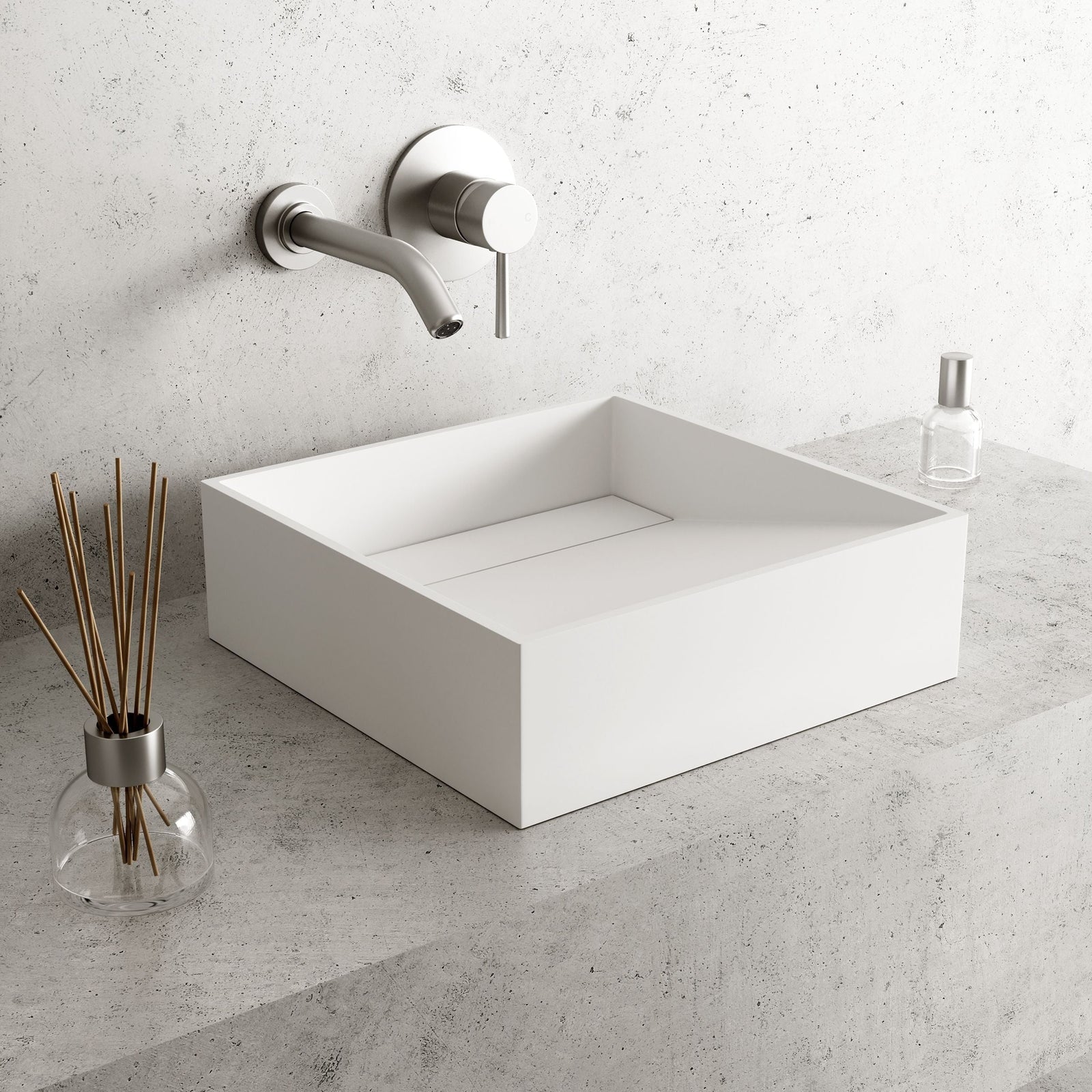 Starr Modern MatteStone 15x15-in Deep White Bathroom Sink/Basin with Square Vessel W8B7 - product image 6