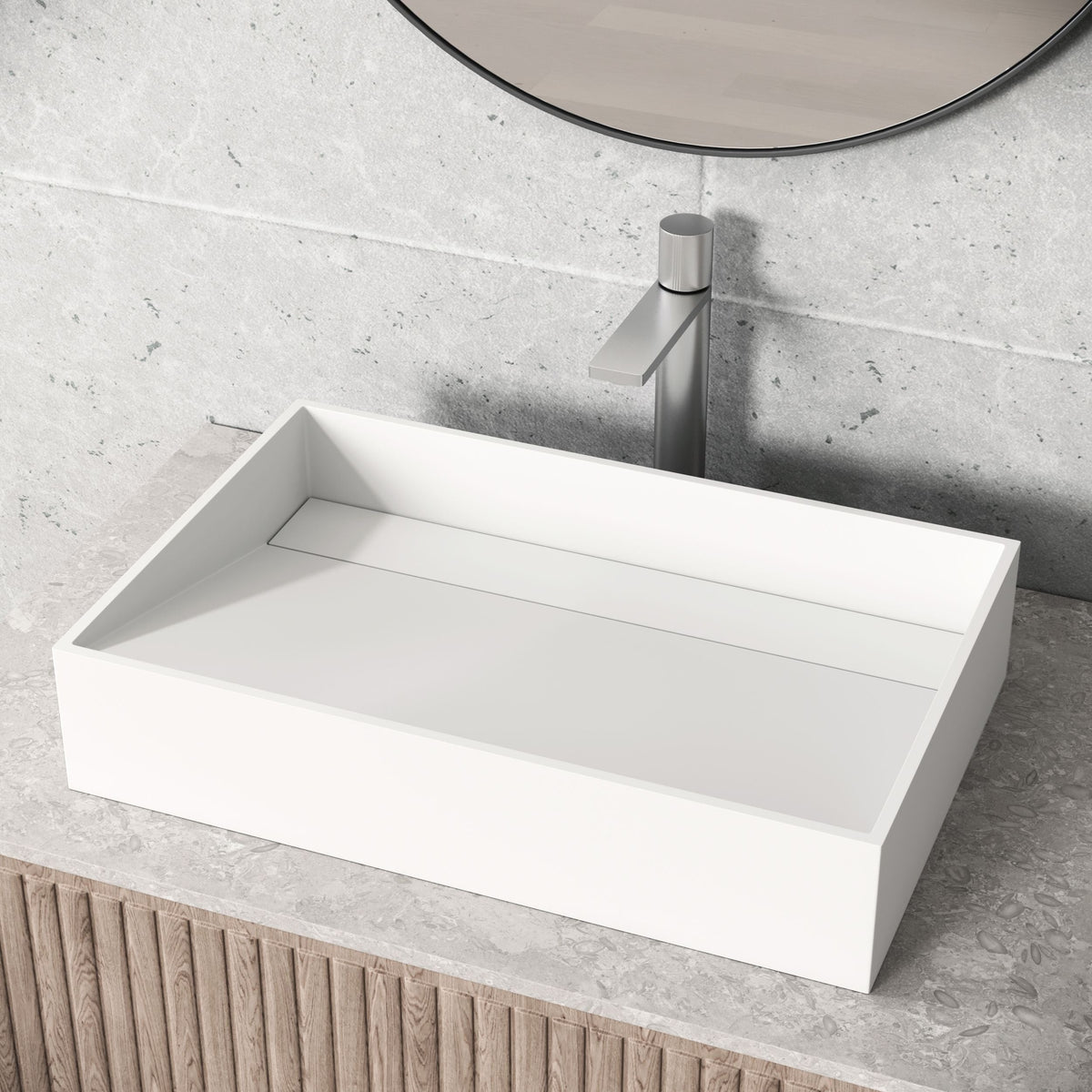 Starr Modern MatteStone 23x15-in Deep White Bathroom Sink/Basin with Rectangular Vessel G7T8 - product image 6