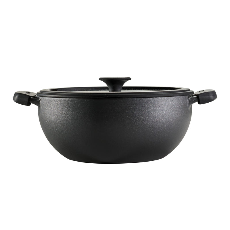 4.8 Qt Utsava Pre-Seasoned Cast Iron Kadai with Lid F0S4