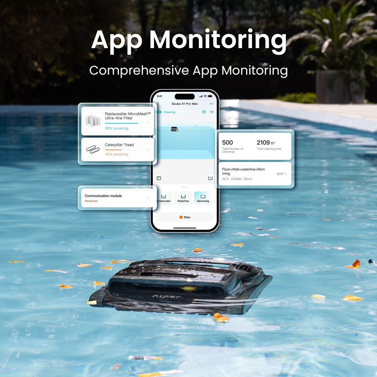 X1 Pro Max All‑In‑One Smart Cordless Robotic Pool Cleaner for Comprehensive Pool Care A8H4 - product image 8