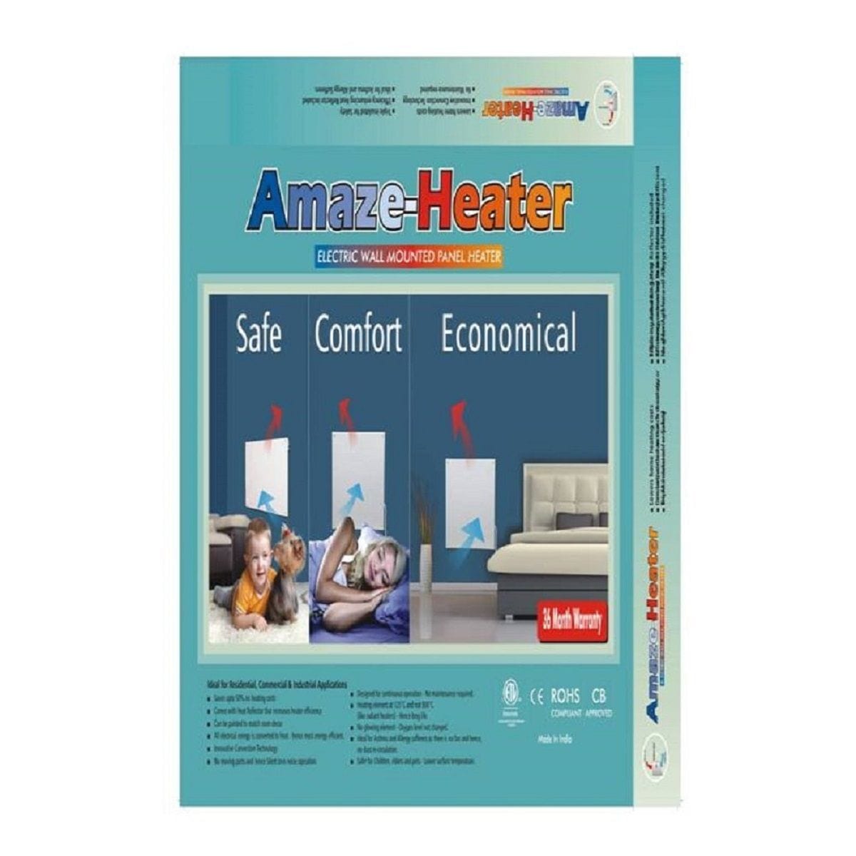 Heater Electric Heater with Plug-in Thermostat, 600W, White V0F1 - product image 2