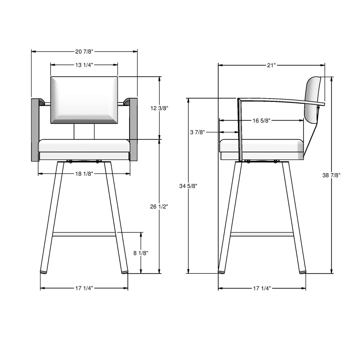 Akers Swivel Counter Stool with Padded Backrest, Multiple Colours, 26-in H5S5 - product image 1