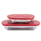 Glass Bake 'n' Keep Set with Plastic Lids, 4-pc A1N4 - product image 1