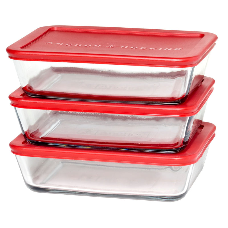 Glass Meal Prep Food Storage Container Set, 6-pc X1L9