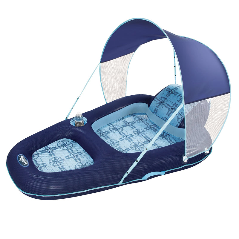 Luxury Inflatable Pool/Water Lounge with Removable Canopy, UPF 50, Ages 15+ O9N2