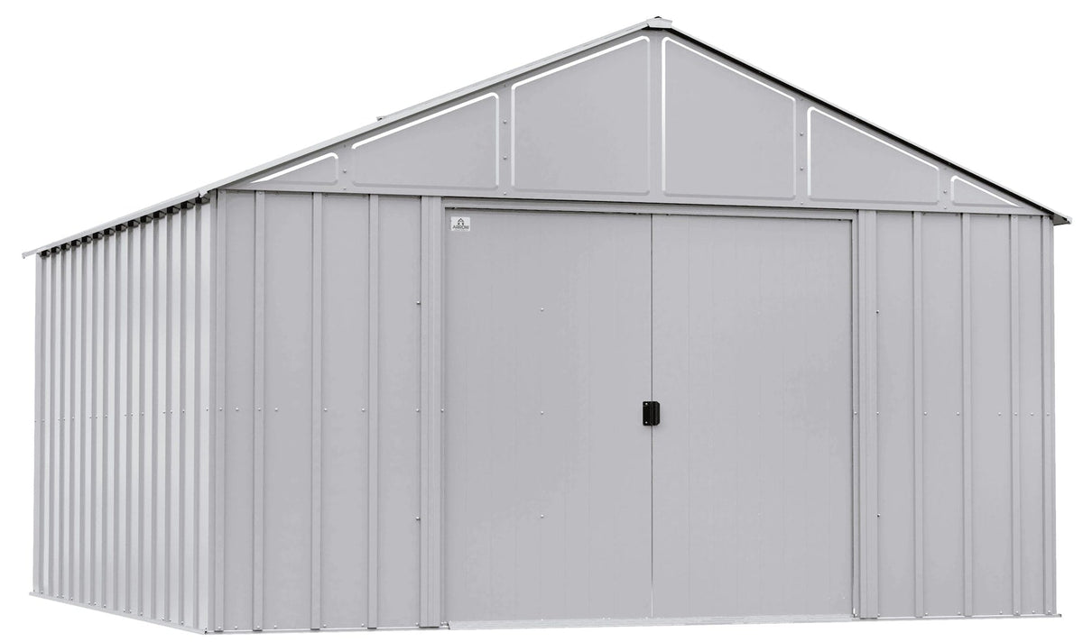 Classic 12x12-ft Flute Grey Steel Storage Shed Y2U4 - product image 1