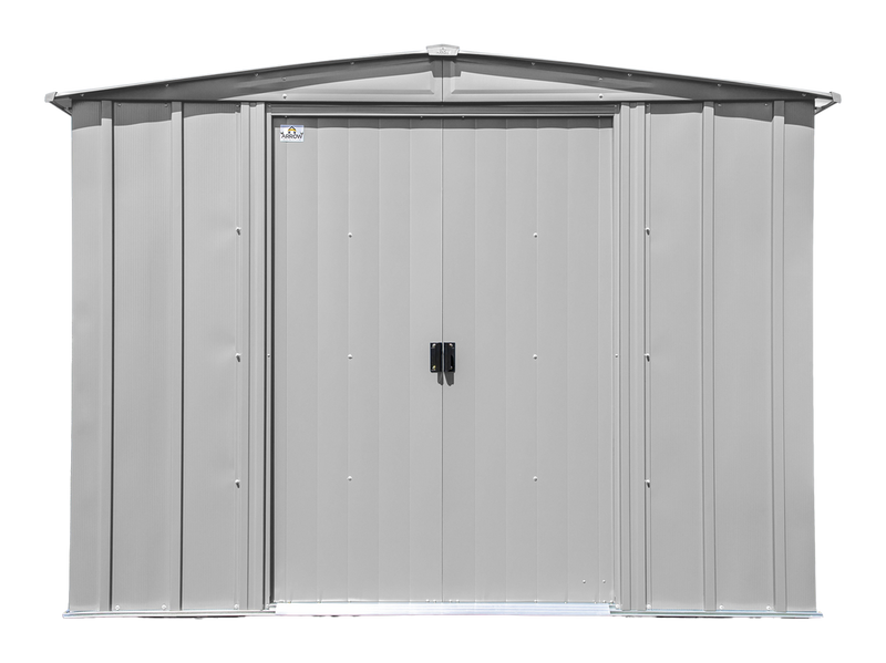 Classic 8x6-ft Flute Grey Galvanized Steel Storage Shed with Pitched Roof Y2I4