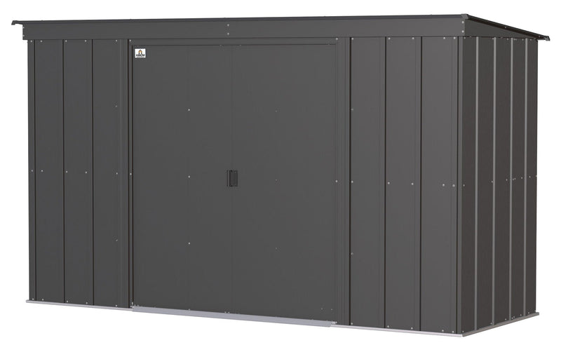 Classic Galvanized Steel Storage Shed, Charcoal, 10-ft x 4-ft G6A5