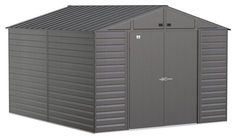 Select Galvanized Steel Storage Shed, Charcoal, 10-ft x 12-ft D9N9