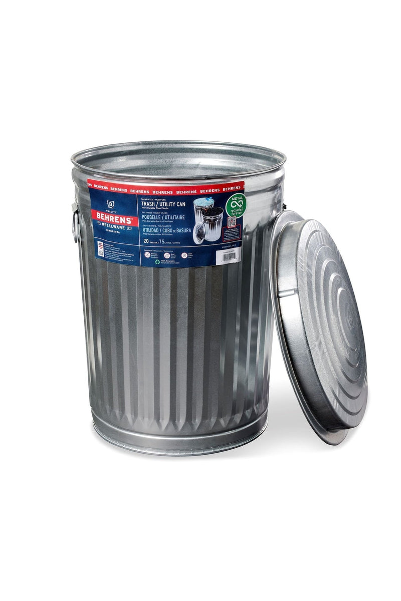 Galvanized Steel Circular Multi-Purpose Garbage Can, 75-L (19.8 US gal) X7Y7