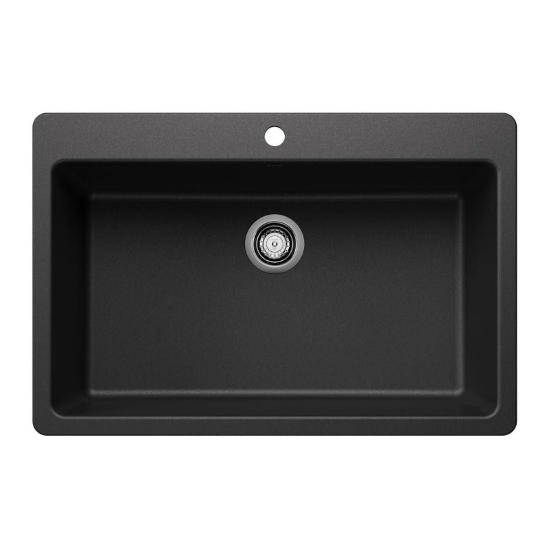 Liven SILGRANIT 33-in Super Single Dual Mount Kitchen Sink, Anthracite Z2F4