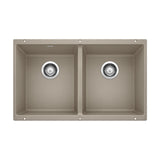 Precis SILGRANIT 29-in 50/50 Double Bowl Undermount Kitchen Sink, Truffle B7O4 - product image 1