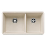 Precis SILGRANIT 33-in 60/40 Double Bowl Undermount Kitchen Sink, Soft White T3Z2 - product image 1