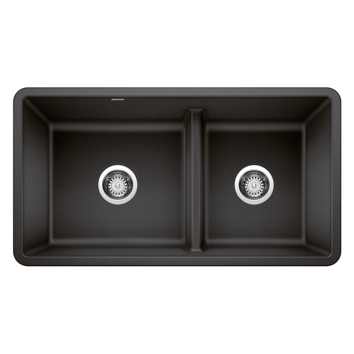 Precis SILGRANIT 33-in 60/40 Reversible Double Bowl Undermount Kitchen Sink with Low Divide, Anthracite E6B6 - product image 1