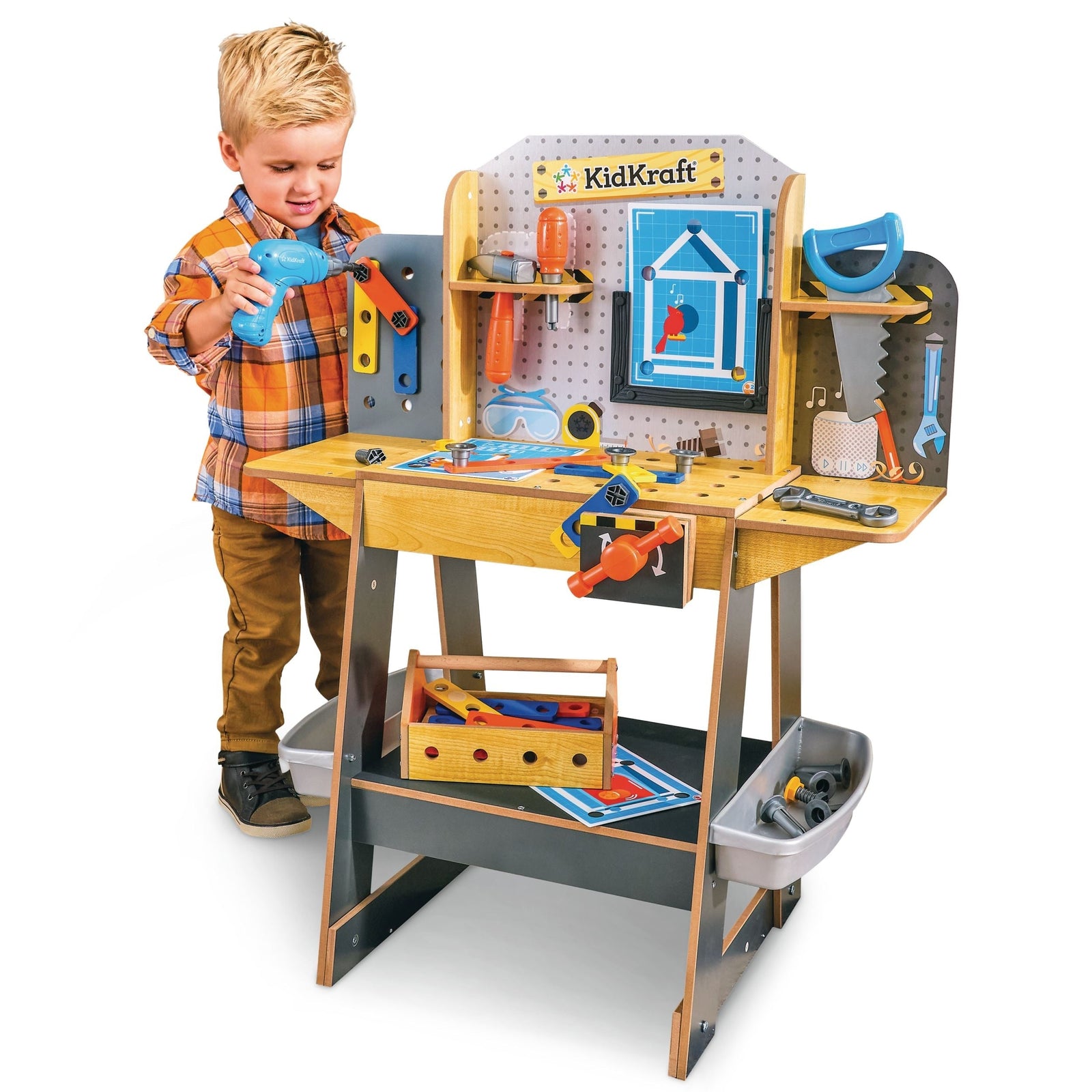 Build Wooden Play Workbench with 40+ Accessories, Ages 3+ G7P2 - product image 2