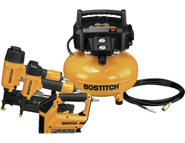 Oil-Free Portable 3-Gun & Pancake Air Compressor Combo Kit, 150-PSI K5H8
