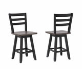 Aaron Oak/Dark Grey Swivel Counter/Bar Stool with Back Rest, 2-pc K6Y8 - product image 1