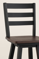 Aaron Oak/Dark Grey Swivel Counter/Bar Stool with Back Rest, 2-pc K6Y8 - product image 2