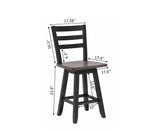 Aaron Oak/Dark Grey Swivel Counter/Bar Stool with Back Rest, 2-pc K6Y8 - product image 3