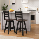 Aaron Oak/Dark Grey Swivel Counter/Bar Stool with Back Rest, 2-pc K6Y8 - product image 4