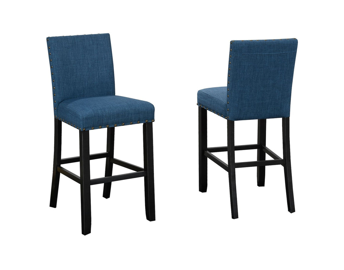 Alex Blue Counter/Bar Stool with Back Rest, 2-pc I5O3 - product image 1
