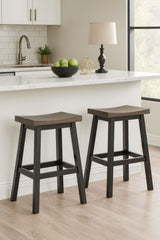 Arnold Oak/Dark Grey Counter/Bar Stool with Back Rest, 2-pc F9B1 - product image 4
