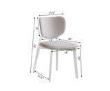 Dua Cream Fabric Upholstered Dining Chair with Curved Backrest, 2-pc I0T8 - product image 3