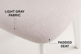 Dua Cream Fabric Upholstered Dining Chair with Curved Backrest, 2-pc I0T8 - product image 4