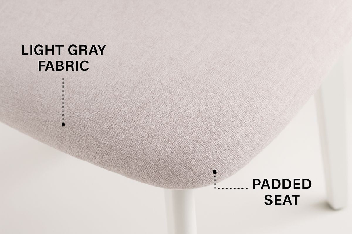 Dua Cream Fabric Upholstered Dining Chair with Curved Backrest, 2-pc I0T8 - product image 4