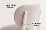 Dua Cream Fabric Upholstered Dining Chair with Curved Backrest, 2-pc I0T8 - product image 5