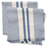 Blue Ribbed Rectangular Cotton Table Runner, 84-in x 15-in O0N4 - product image 1