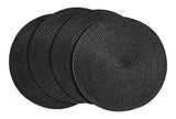 Braided Round Placemats, Black, 15-in Diameter, 4-pk I5X9 - product image 1