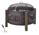 Campobello Round Wood Burning Outdoor Fire Bowl/Fire Pit, 31 x 24-in O1X3 - product image 2