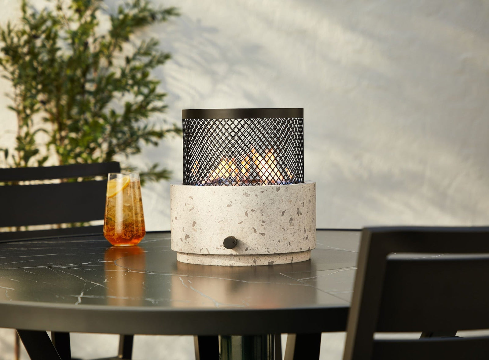 Cinder Round Outdoor Tabletop Gas Fire Pit, 11,000 BTU Z9O1 - product image 6