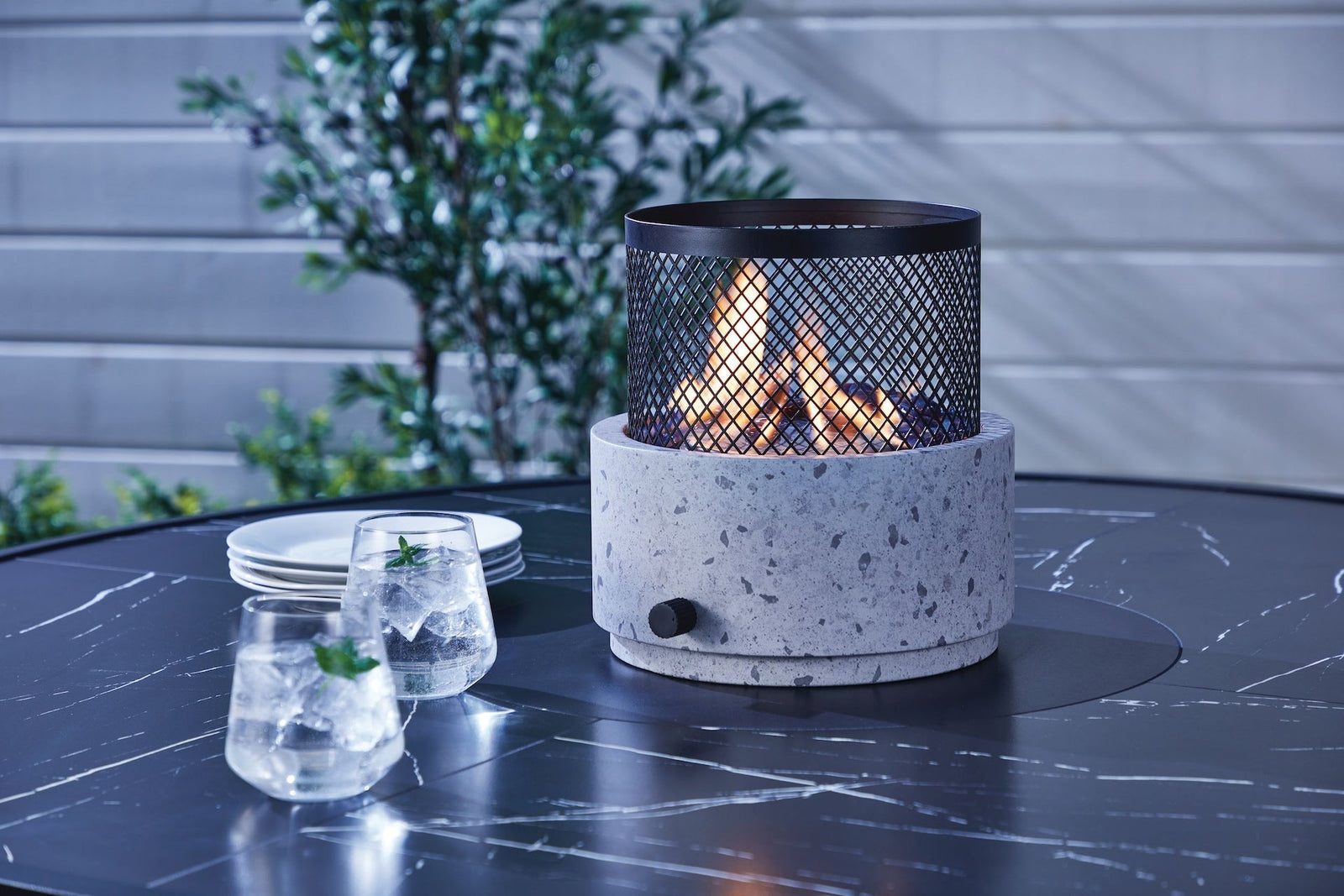 Cinder Round Outdoor Tabletop Gas Fire Pit, 11,000 BTU Z9O1 - product image 7