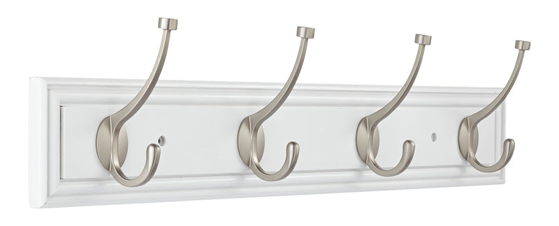 Galena Stainless Steel 4-Hook Pill Top Rail, White/Silver, 27-in Z3R1