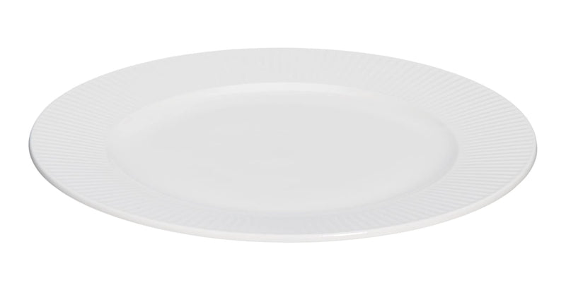 Highbury Ribbed New Bone Dinner Plate, 1-pc, White J9O0