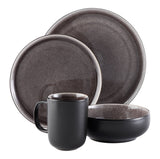 Kenway Stoneware Dinnerware Set, Serves 4, 16-pc, Matte Black & Taupe Reactive Glaze F7G3 - product image 4