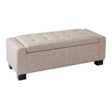 Louisa Upholstered Hinge-Top Storage Ottoman/Bench With Padded Seat, Light Grey V8P0 - product image 1