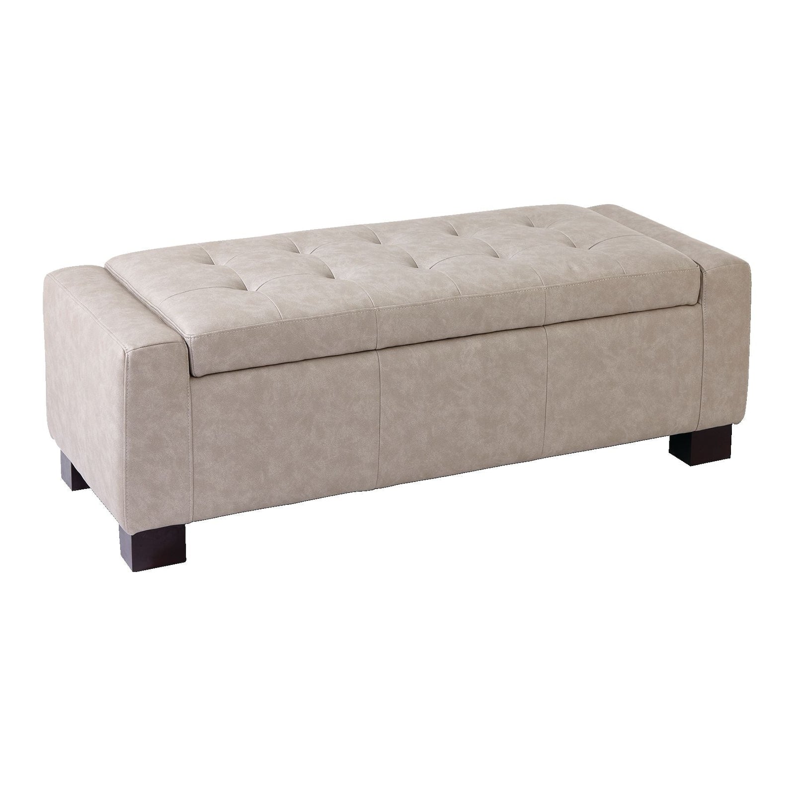 Louisa Upholstered Hinge-Top Storage Ottoman/Bench With Padded Seat, Light Grey V8P0 - product image 1