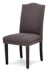 Regent Nailhead Upholstered Dining Chairs with Solid Wood Legs (2-Piece Set), Grey O1O7 - product image 1