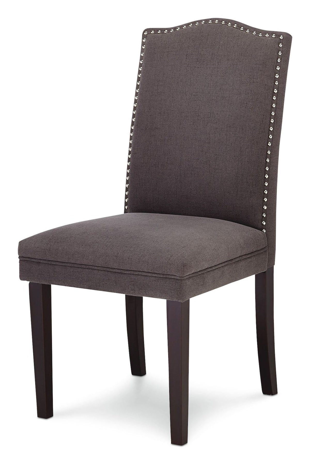 Regent Nailhead Upholstered Dining Chairs with Solid Wood Legs (2-Piece Set), Grey O1O7 - product image 1