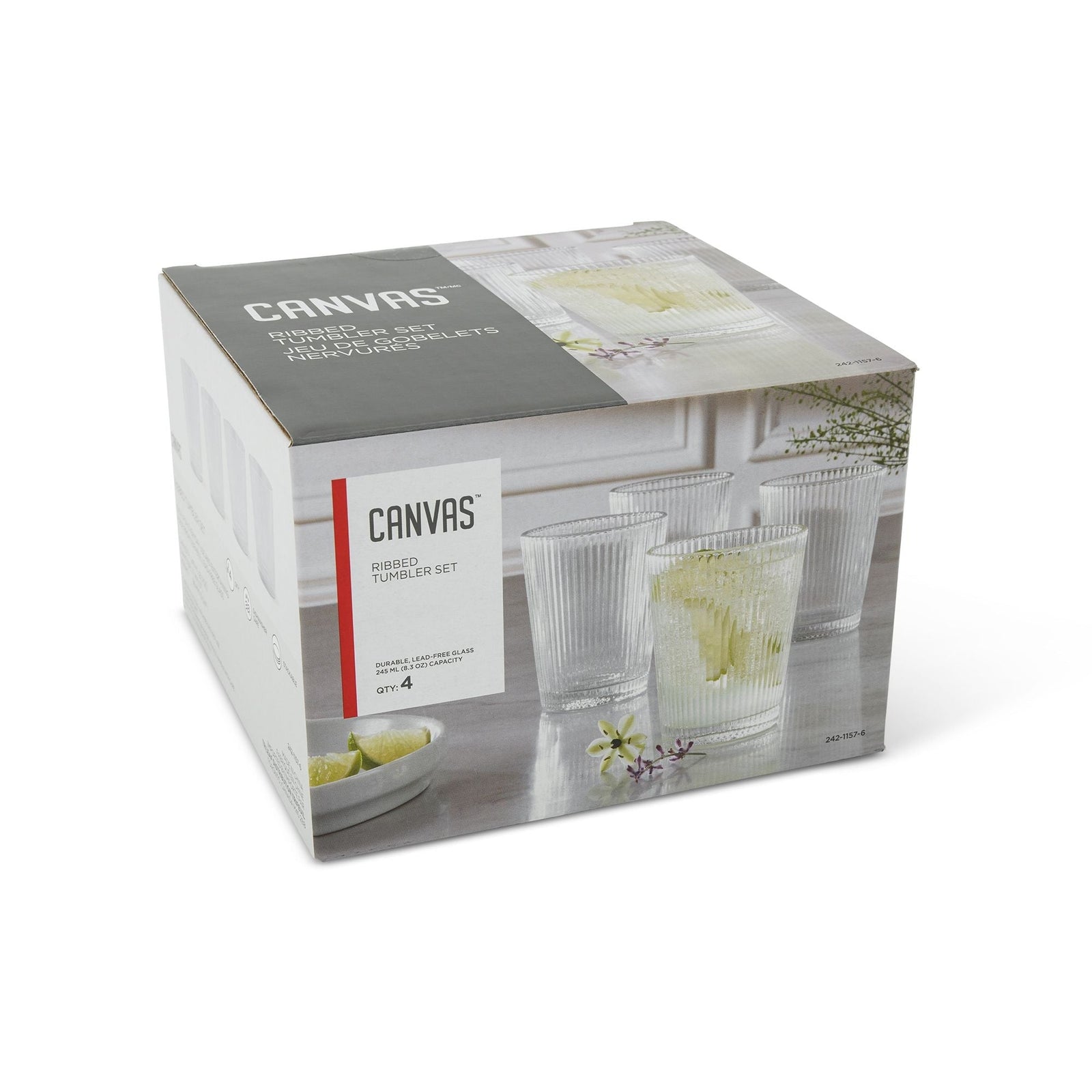 Ribbed DOF Dinner Glass Set, Lead-free, 4-pc A7O4 - product image 4