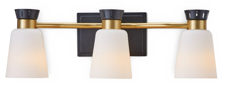 Springwater 3-Light Vanity with Opal Glass, Black D1C0