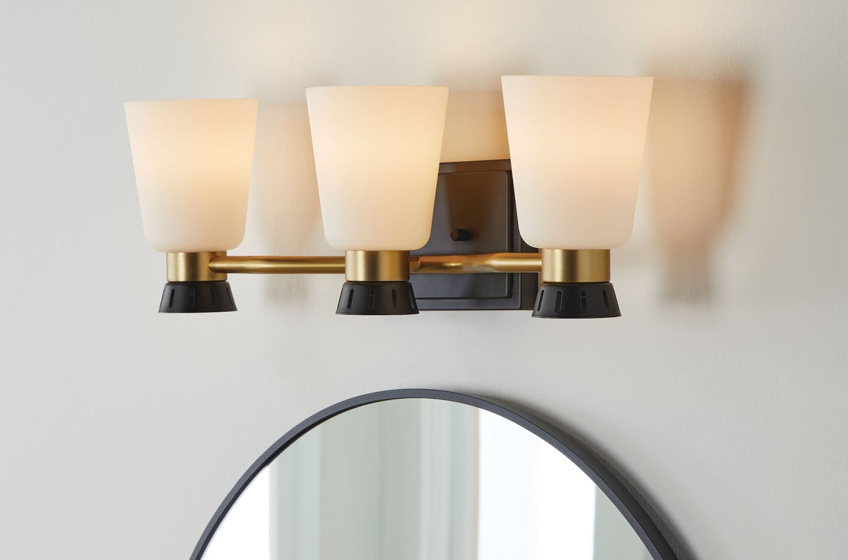 Springwater 3-Light Vanity with Opal Glass, Black H9N1 - product image 5